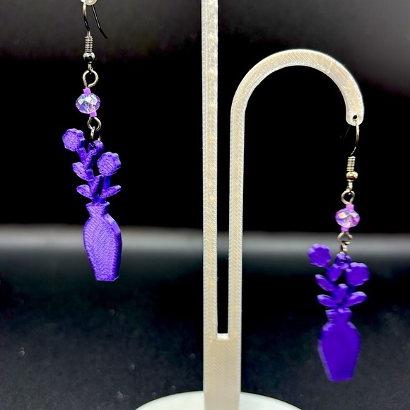Purple Vase Earrings - Picture 6 of 6